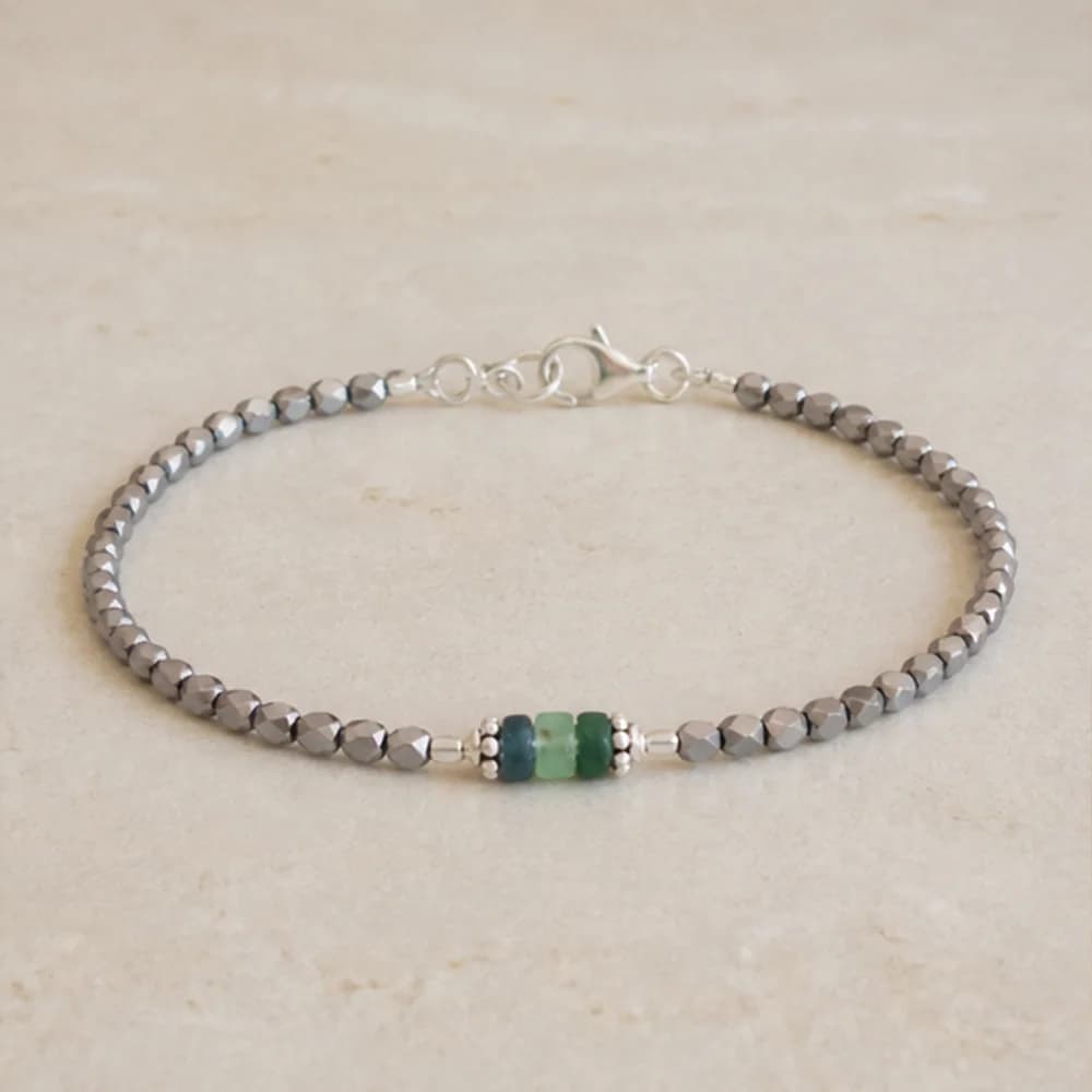 Aventurine Line shown alone — recycled silver · green aventurine