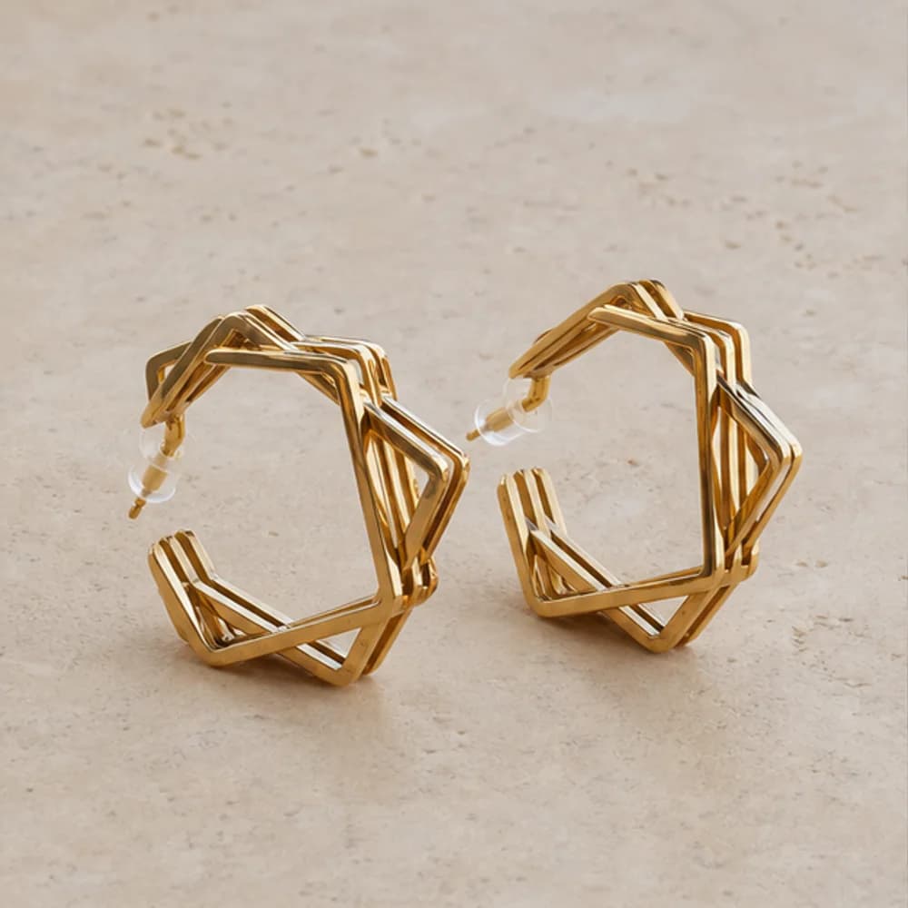 Fold Hoops shown alone — 18k gold vermeil